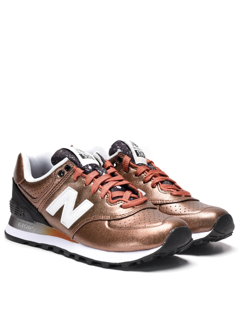 New Balance 574 Metallic Gradient Copper Bronze sneaker 9.5 athletic shoe orange